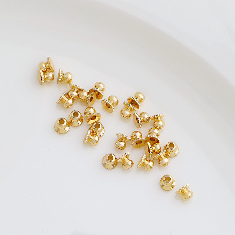 14K Gold-Plated Color-Preserving Gear Pendant Cap Bracelet Necklace Pendant Pearl Holder DIY Handmade Beading Accessories 14K Gold-Plated Color-Preserving Gear Pendant Cap Bracelet Necklace Pendant Pearl Holder DIY Handmade Beading Accessories