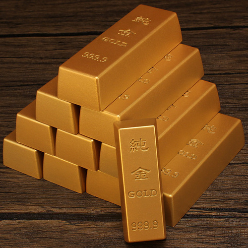 Solid placer gold gilt placer gold bar ornaments simulation gold bricks creative gifts home small ornaments shooting props