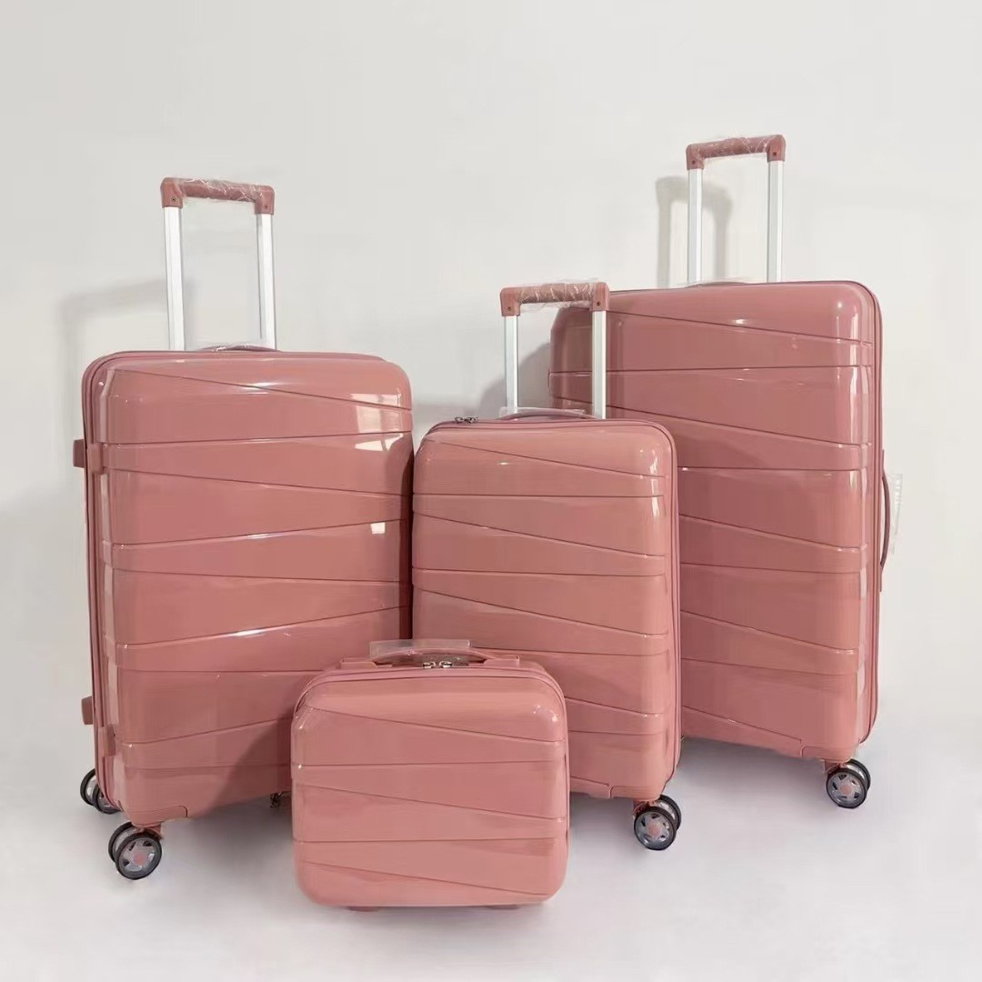 Procesamiento personalizado de comercio exterior trolley case de embarque de rueda universal marca personalizada tres piezas maleta de fábrica