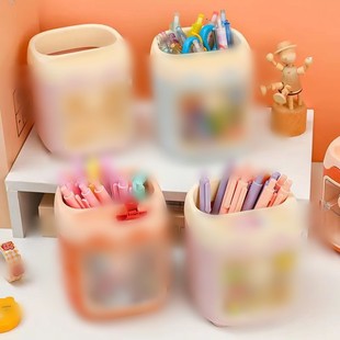Creative cute cute piglet pen holder girl children's stationery cartoon stationery box multi-functional storage box student pen holder