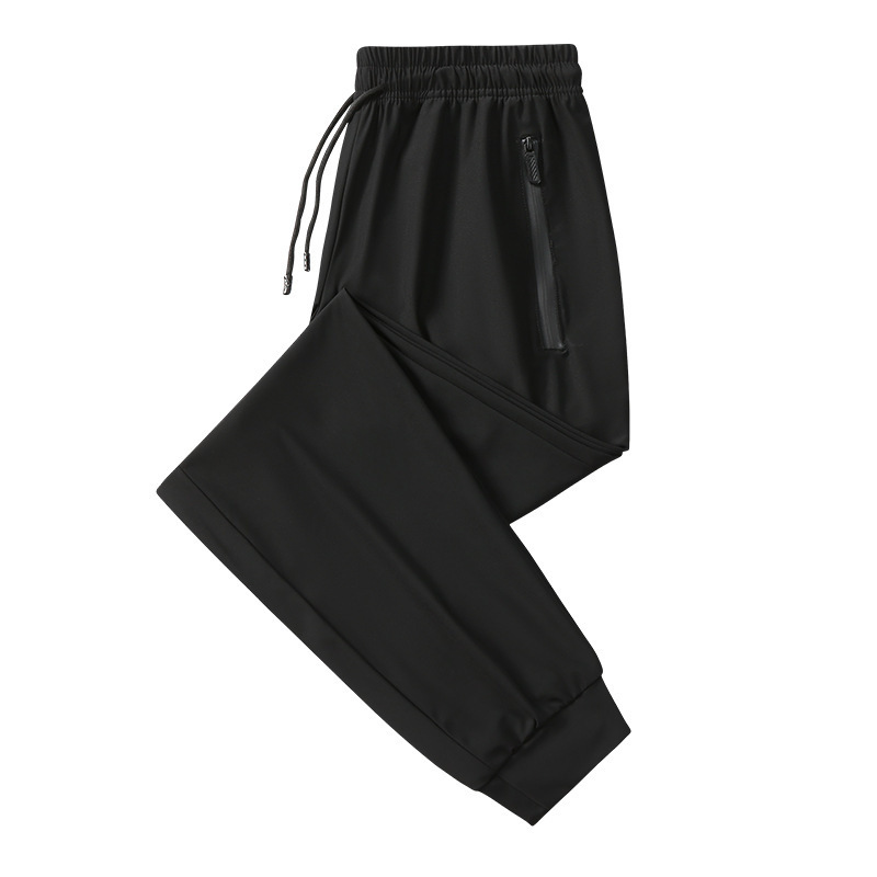 Comercio exterior ropa de hombre pantalones de seda de hielo de tamaño grande para hombres pantalones largos ociosos de verano sueltos pantalones de secado rápido de peso de secado rápido ultra delgado