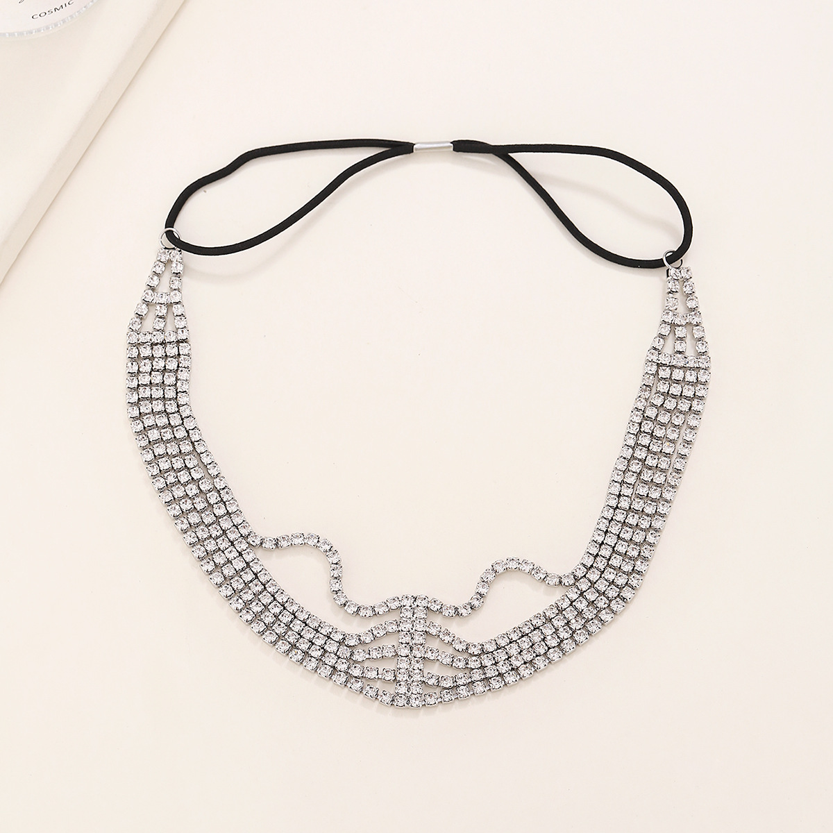 2023 transfronteriza nupcial rhinestone banda para el cabello banda elástica cadena decoración tocado moda de las mujeres personalizado elástico accesorios para el cabello