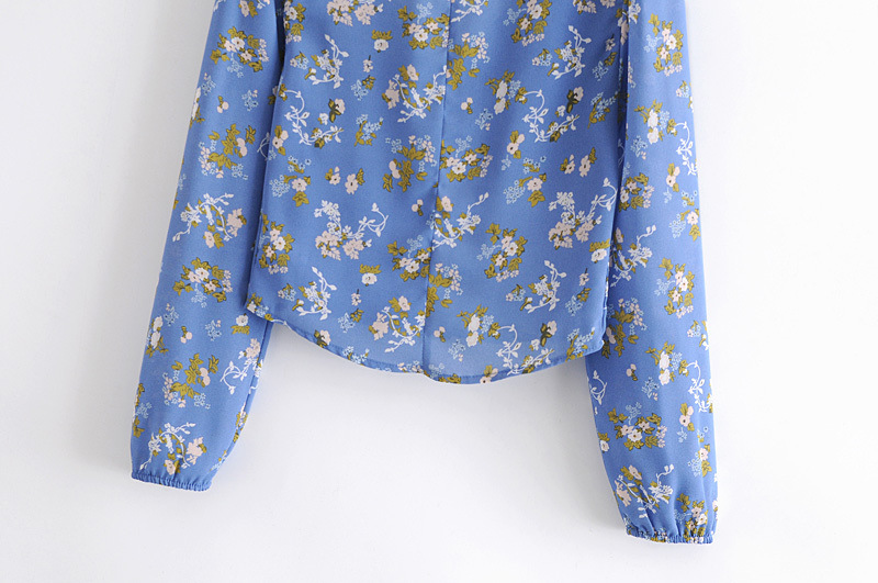 floral slim long-sleeved blouse top NSAM37975