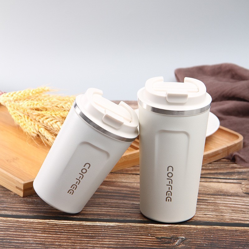 Taza de café inteligente de temperatura 304 taza de acero inoxidable portátil de cuerda de transporte de automóviles de oficina para hombres y mujeres con logotipo de impresión