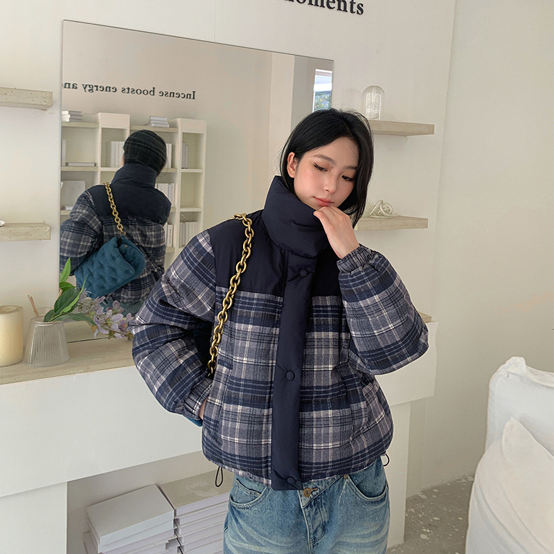 豹纹羽绒棉服女短款2025冬季新款加厚保暖面包服chic立领棉衣外套|undefined