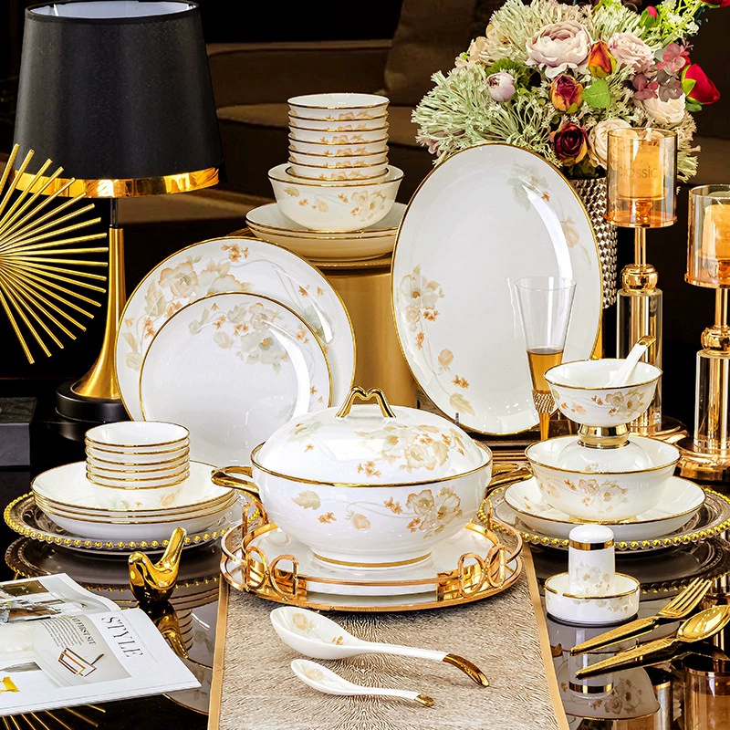 Tableware, high-end ceramic set for home use, European style, light luxury style