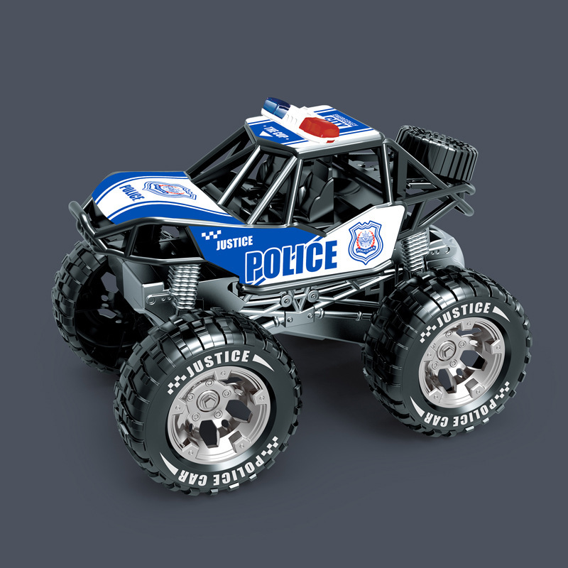 Simulation inertia climbing big foot off-road police car big wheel cool mountain bike model children's toys birthday gift