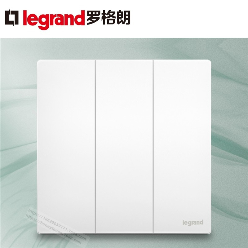 Legrand/罗格朗 未莱系列 三开双控开关（陶瓷白）F8/33/2/3A