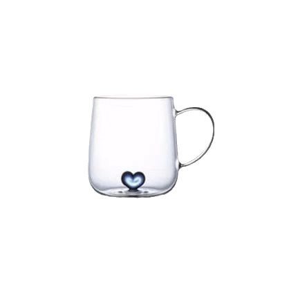 Taza de vidrio de corazón de桃 Taza de té de vidrio de alta borosilicona Taza de agua de vidrio resistente al calor Taza de jugo de leche