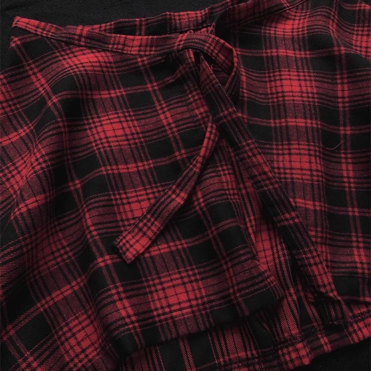High Street Hem Punk Scottish Plaid Hem Waist Decorative Skirt Men's Trendy Butt Curtain Layered Hem Inner Wear for Women