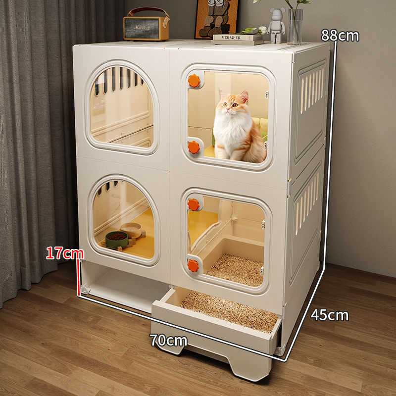 キャットヴィラ 猫ケージ 1LDK 1バスルーム 猫の巣とトイレが一体化した家庭用屋内スペースをとらない小さなアパート|undefined