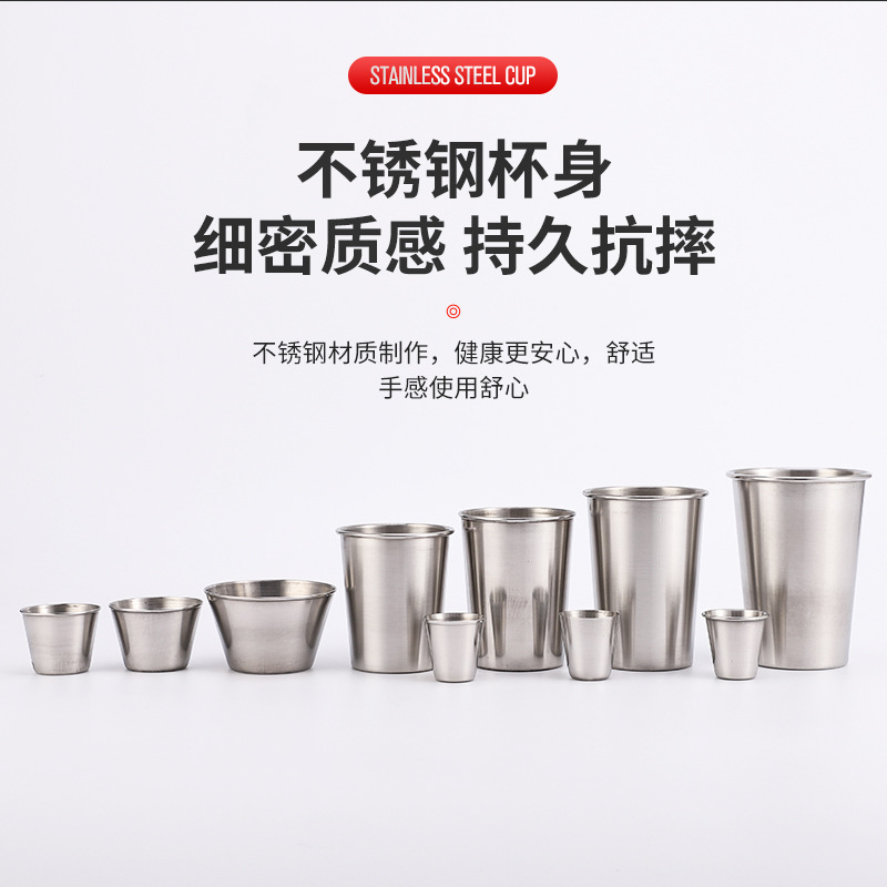 Printable LOGO beer mug stainless steel wine glass mug outdoor ins style single layer camping juice cup