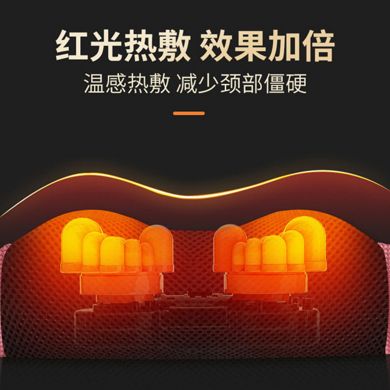 跨境按摩枕头颈椎按摩器颈部四方按摩枕肩颈揉捏全身多功能按摩仪|undefined