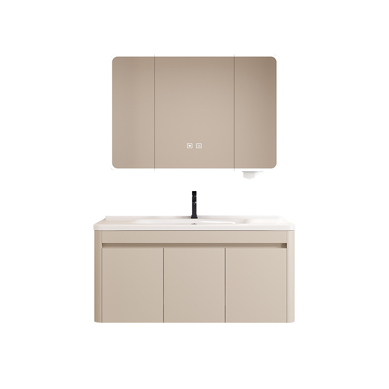Gabinete de baño de panal de aluminio, gabinete de baño de viento crema, cerámica, lavabo con cajón, gabinete de baño, lavabo