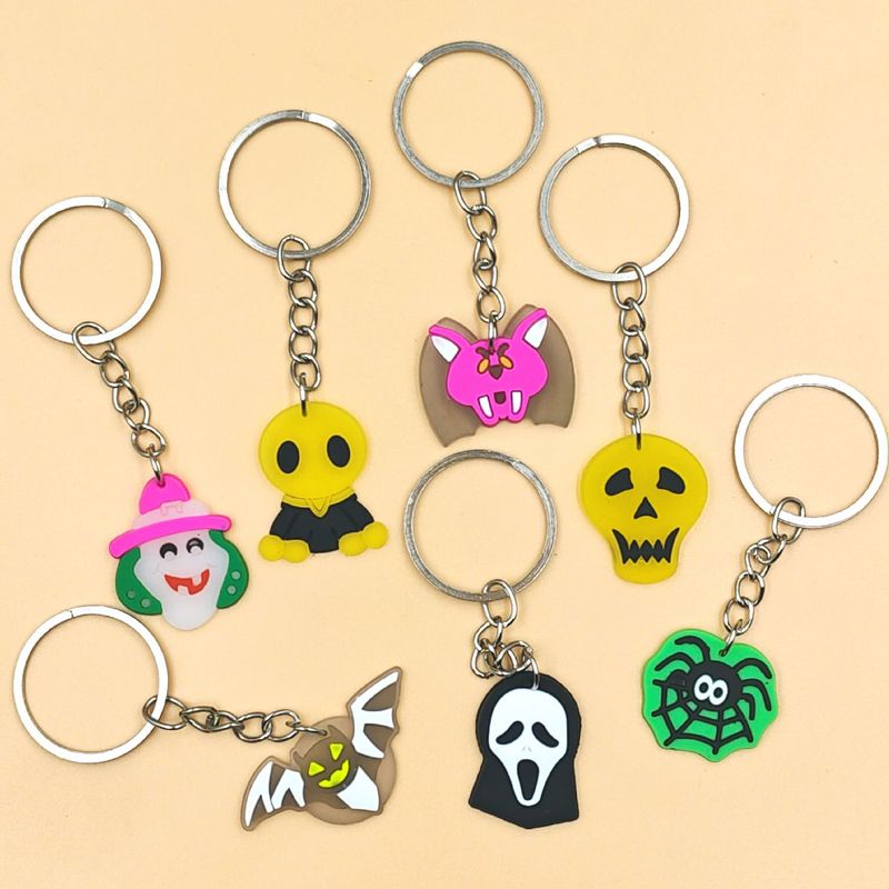 Amazon ベストセラー ハロウィン漫画シリーズ PVC キーホルダー カボチャ海賊ヘッドペンダント アクセサリー在庫あり|undefined