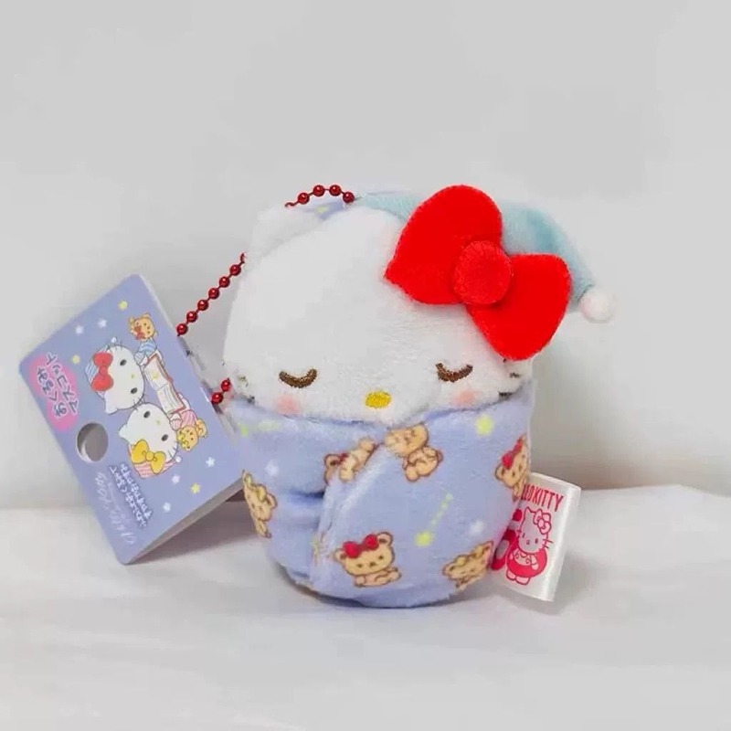 かわいい hellokty 50 周年記念おくるみバッグペンダント人形ベビー kt 猫宝団子ベビーぬいぐるみペンダント|undefined