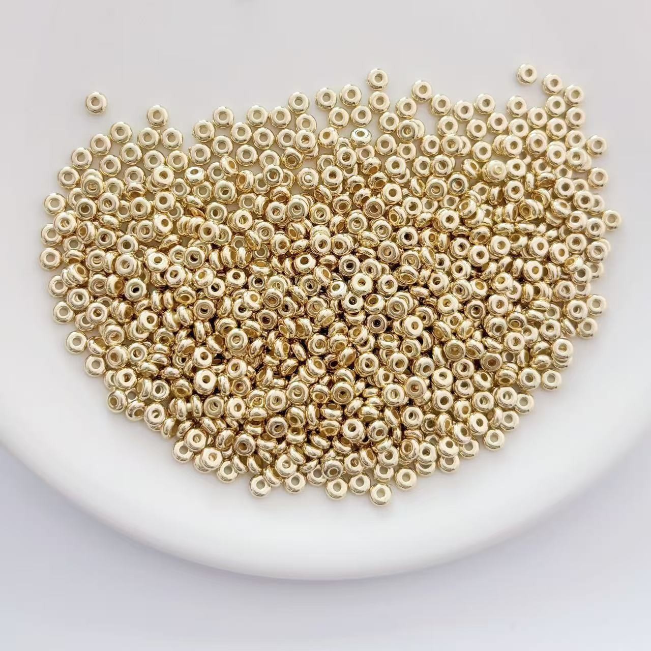 ABS电镀CCB2*4mm扁片圆珠    DIY手工手串手机链服饰串珠配件材料
