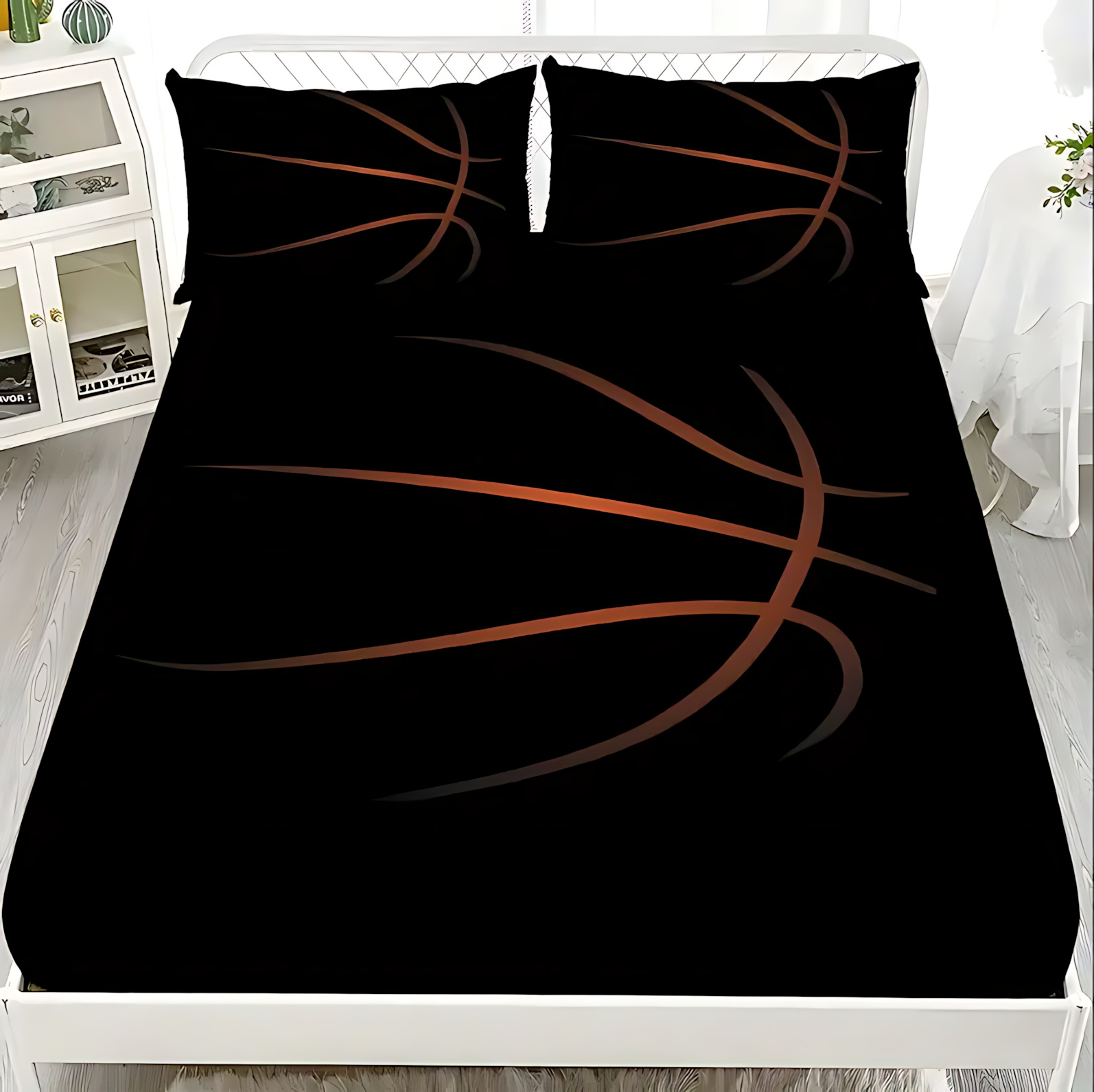TEMU / JIT transfronterizo baloncesto deporte HD impresión digital abrasión cama gaza pillowcase set fuente fabricante