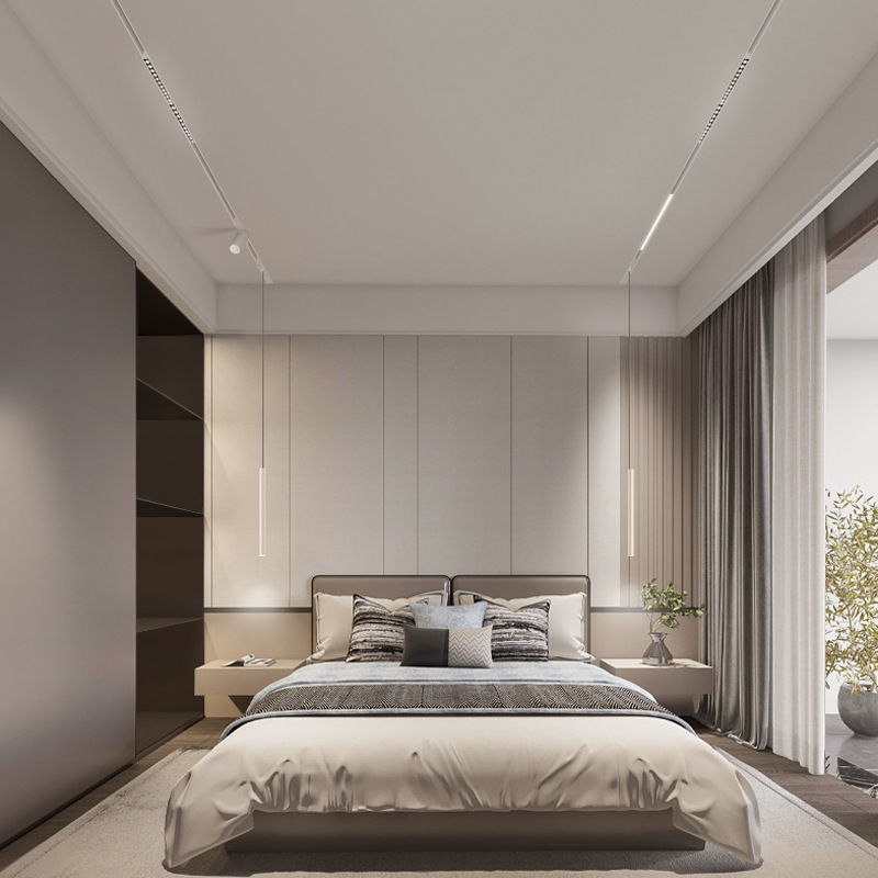 Ultra-thin white magnetic track light embedded track light without main light track light magnetic suction surface installation spotlight floodlight wholesale