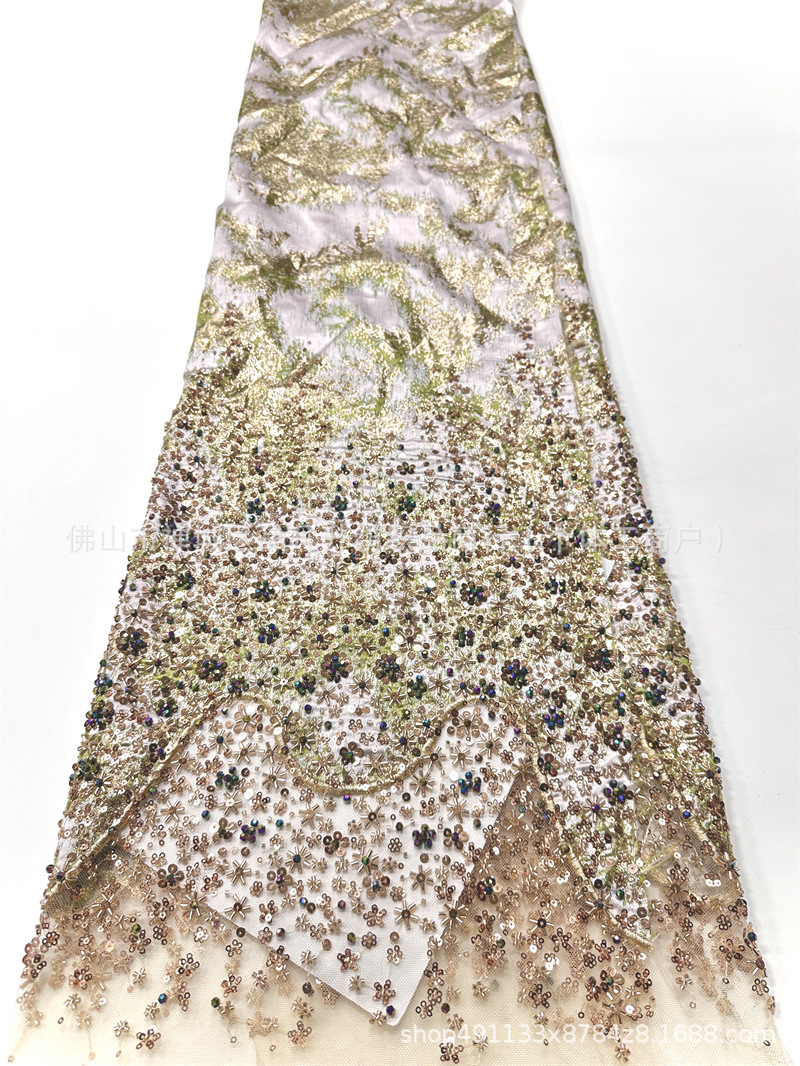 Fabrica directa de cuentas Jacquard tela de encaje Gaoding ropa de moda de cena de fiesta tela de baile
