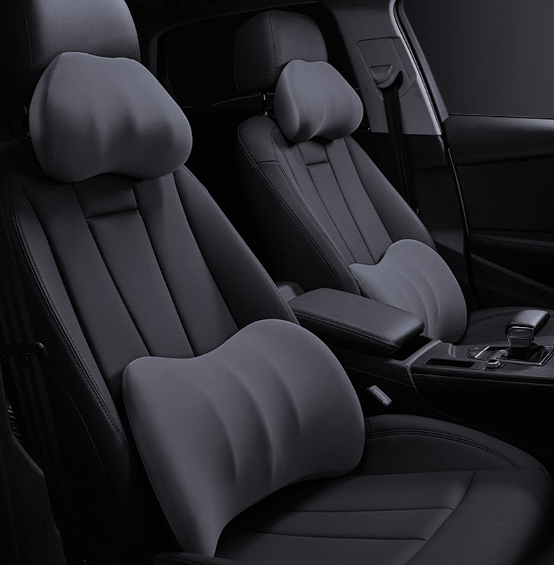 Lanyu Original Car Headrest Lumbar Support Memory Foam Ice Silk Car Seat Waist Support Cushion Comfortable Car Pillow