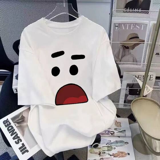 Hong Kong style ice silk short-sleeved T-shirt summer men's and women's clothing Korean style loose slimming men's clothing quality cool feeling slim top
