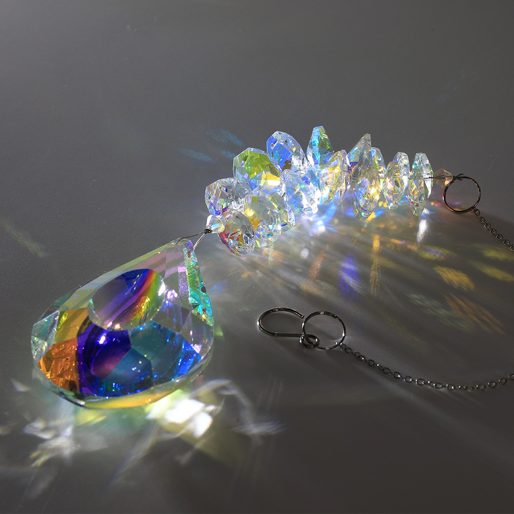Amazon ins fuente suncatcher colorido AB nueva pipa colgante de cristal Sun Catcher