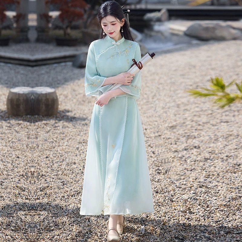 Китайская Республика темпераментная женская весенняя и летняя новая китайская ретро-китайская одежда