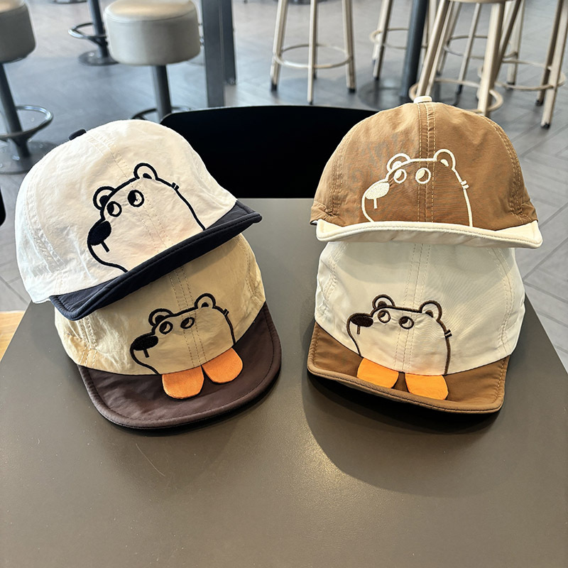Gorra de visera para bebé, ala suave delgada de verano, oso súper lindo, sombrero de capota suave, gorra de béisbol para bebé, primavera