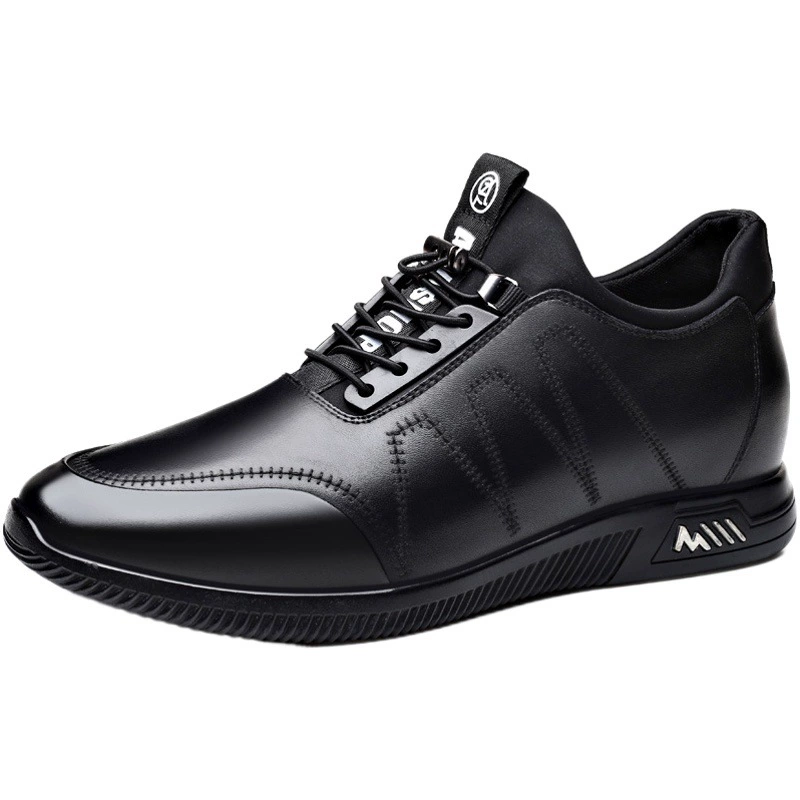 Новая трансграничная кожаная мужская обувь с мягкой подошвой, невидимая повседневная кожаная обувь, 8 см, молодежная Белая обувь для свиданий, 6