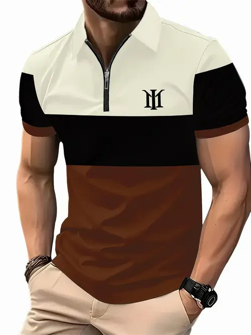 Transfronterizo 2025 nuevo estilo Amazon tendencia de la moda europea y americana casual todo-fósforo botón de manga corta camisa POLO impresión 3D