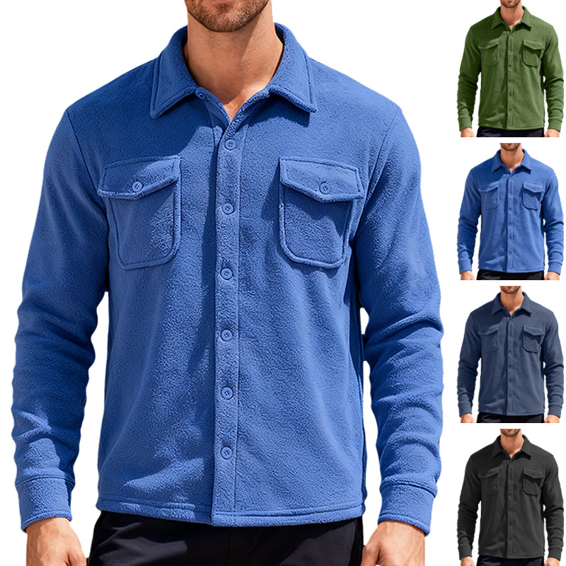 26 European And American Cross-border Heavyweight Men's Clothing, Fleece-lined Workwear, Long-sleeved Outdoor_voghion.com