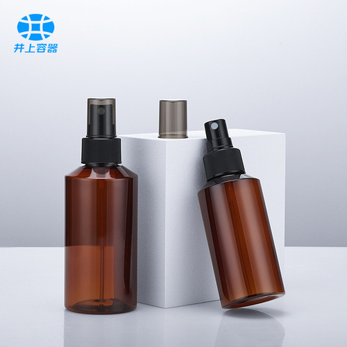 100/150ml spray bottle fine mist hydrosol bottle slanted shoulder pet plastic bottle cosmetics bottle brown