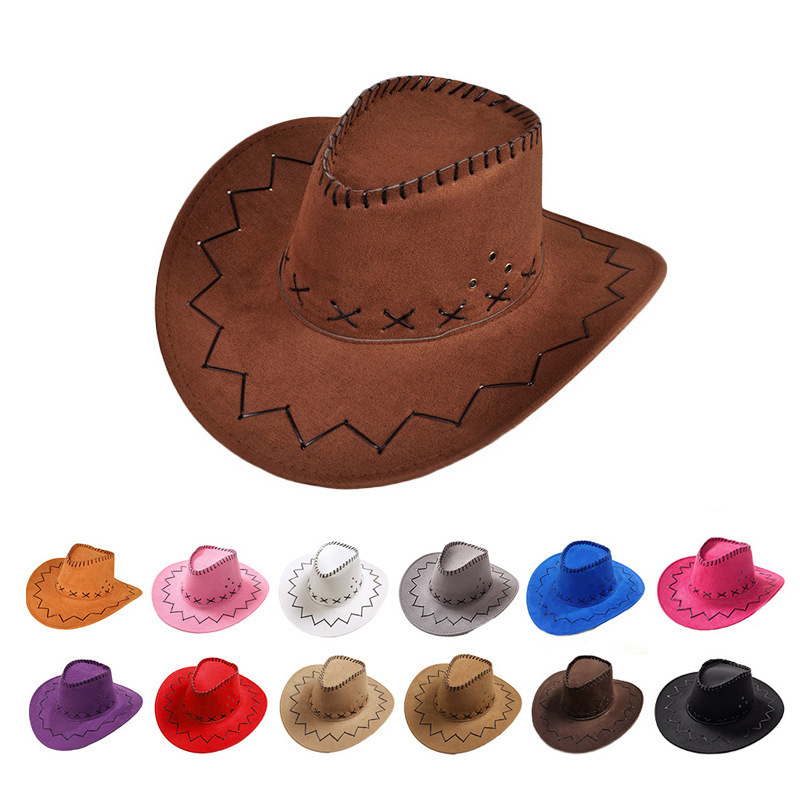 Sombreros de vaqueros occidentales transfronterizos hombres y mujeres retro cuerdas de seda corda de viento gorra de protección solar gorra escénica gorra