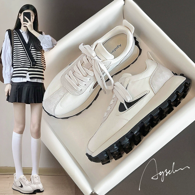Augusten Daddy обувь для девочек весна 2024 новая легкая студенческая обувь для бега ретро обувь на толстой подошве Aganus
