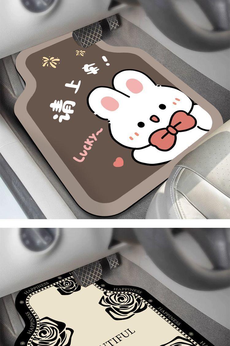 Universal car floor mats are detachable, new model, non-slip, diatom mud, dirt-resistant, easy to clean for girls, single-piece car carpet