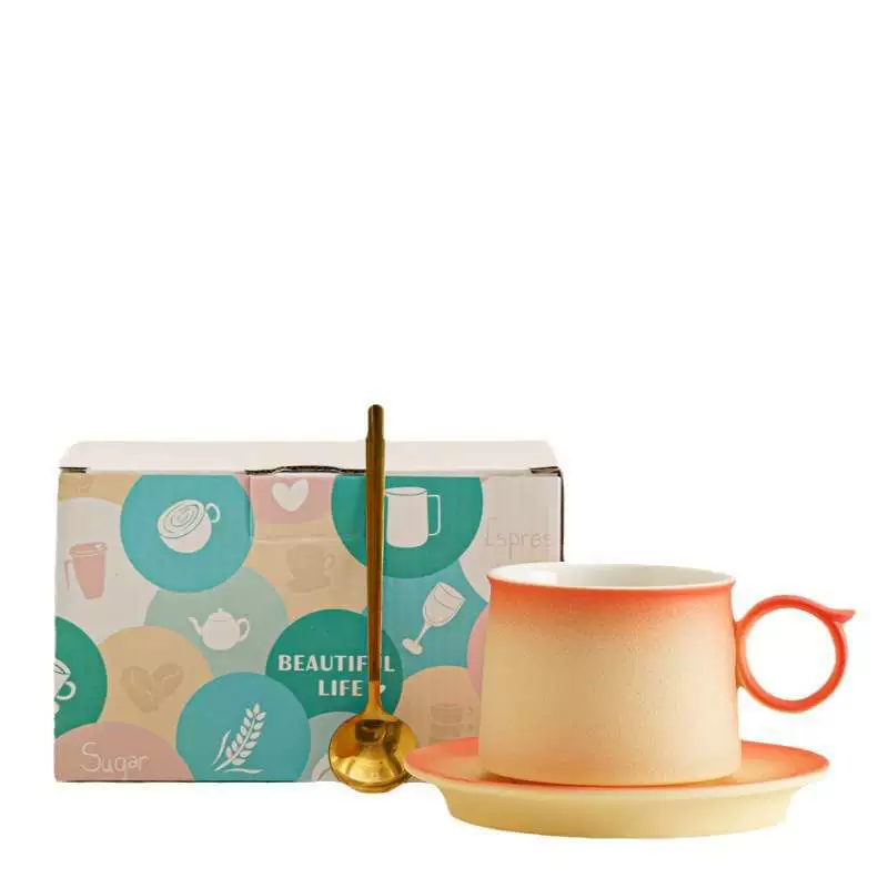 Coffee creative ceramic set, tea cup, Birthday gift