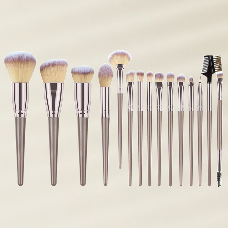 Juego de brochas de maquillaje gigante de 15 piezas, incluye brocha para colorete, brocha para sombra de ojos, brocha para polvos, brocha para corrector, juego de brochas de maquillaje Cangzhou.