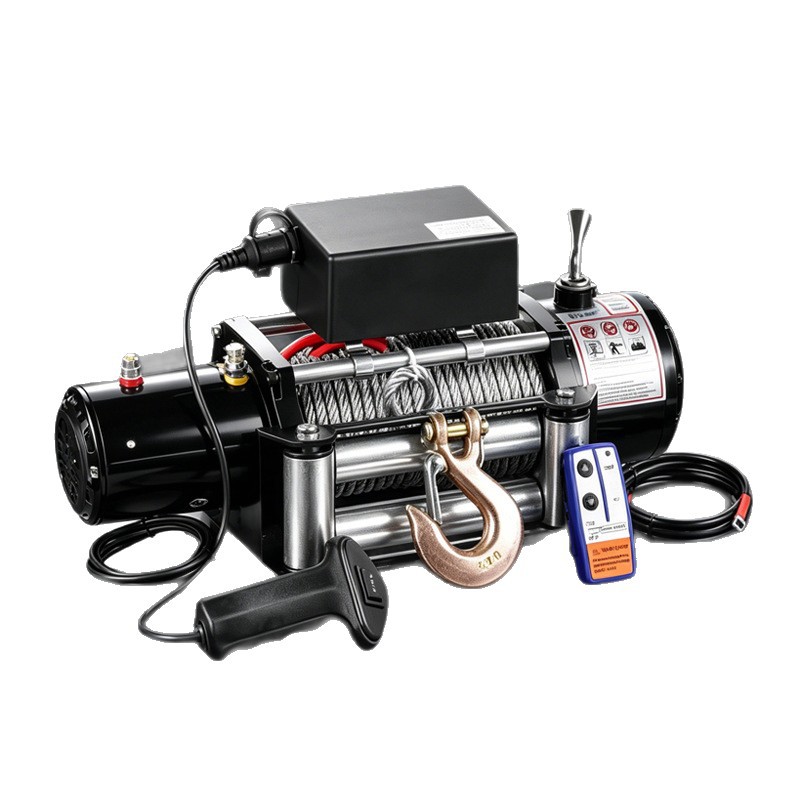 Cabrestante eléctrico montado en automóviles industriales 12v24v vehículo todoterreno rescate doméstico cabrestante cabrestante de alambre cabrestante de automóvil
