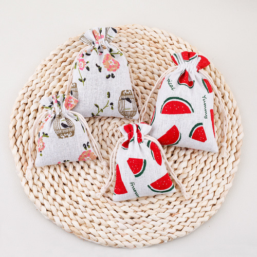 Breathable jute bag with drawstring, jewelry and gemstone dust-proof gift bag, comb jute bag