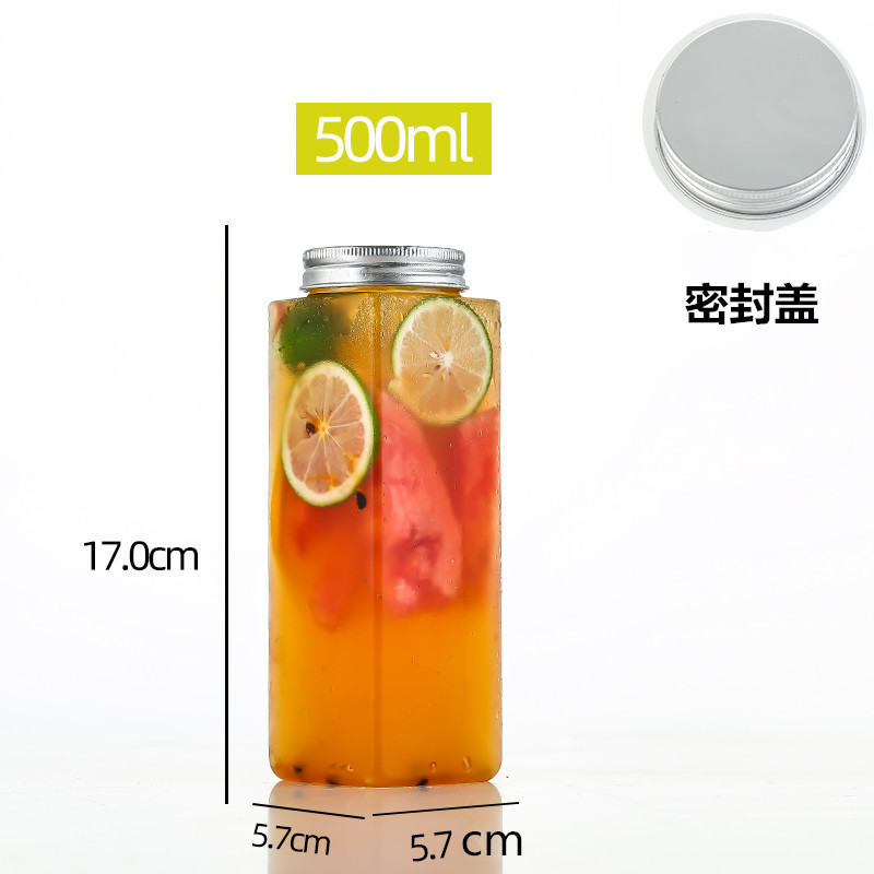 ミルクティーカップペットジューステイクアウト使い捨てプラスチックカップインターネット有名人のダーティミルクティーカップ長方形飲料ボトル|undefined