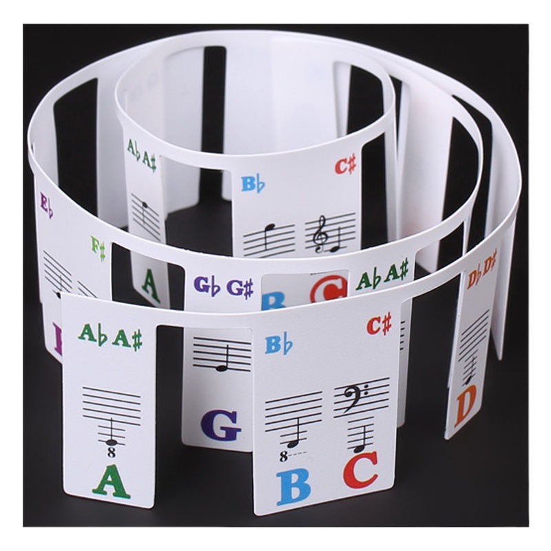 Pegatina de piano sin pasta de PVC sin pegamento 61 tecla 88 tecla Teclado de piano nota barra extraíble pegatina de piano