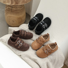 真皮儿童勃肯鞋男女童豆豆鞋2025新款乐福鞋中大童皮鞋加绒棉鞋