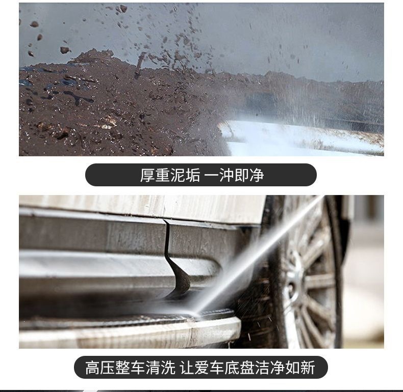 Black Cat Pressure Car Washer with Copper Core, Plug-In Large Motor, Adjustable Pressure, Household 220V Portable High-Pressure Washer
