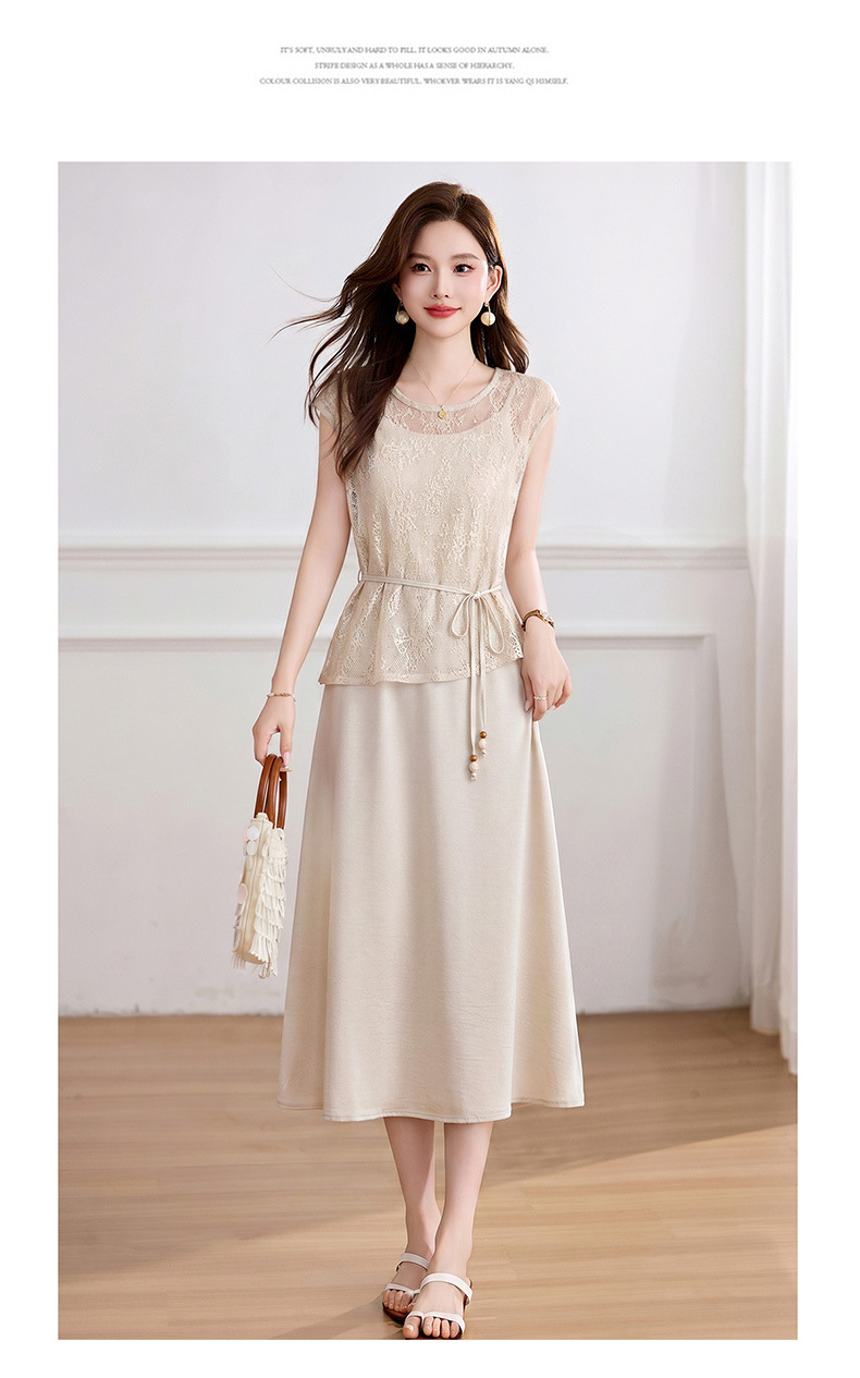 Đầm maxi nữ hai dây thắt eo thanh lịch mùa hè JX2619 — màu xám, màu mơ chi tiết 25