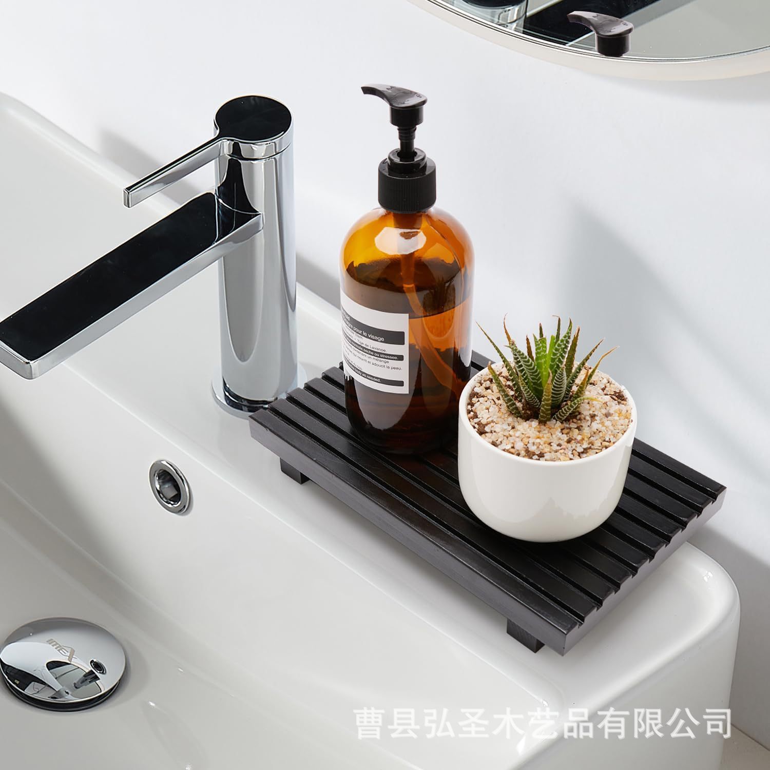 Bandeja decorativa de baño de madera transfronteriza, estante de jabón, candelabro, soporte de madera maciza, estante de jabón para baño