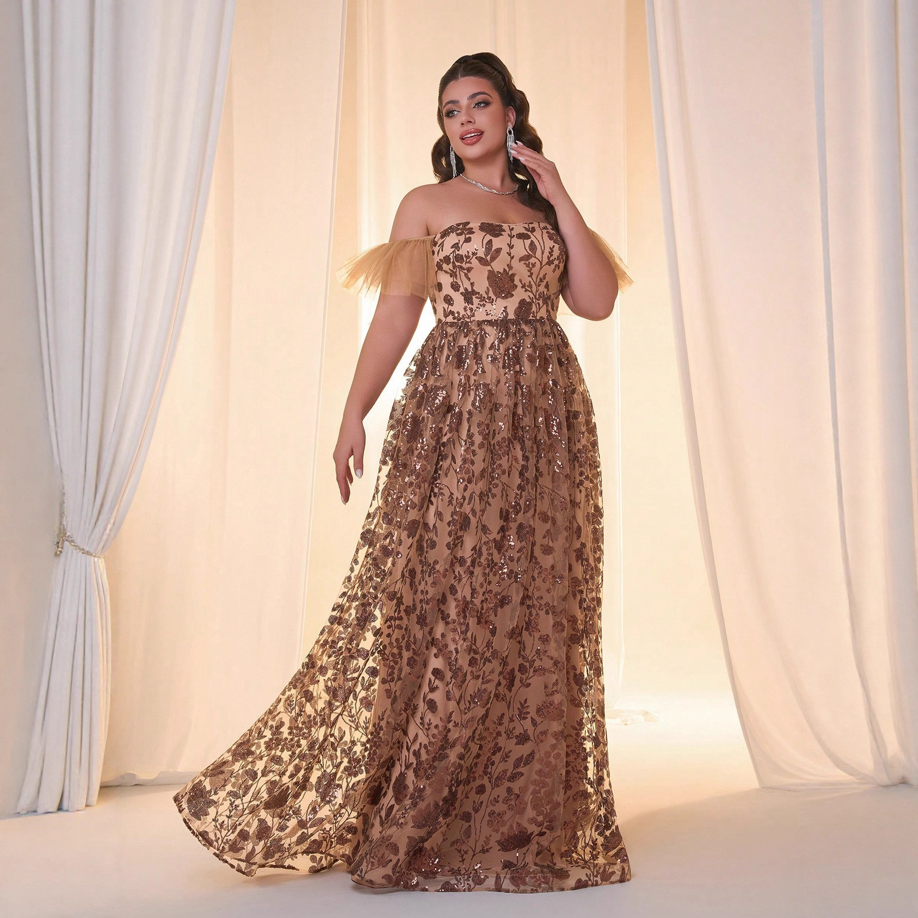 Un hombro alto sentido vestido de fiesta vestido de fiesta de la mujer nicho de lujo de alta gama vestido de fiesta