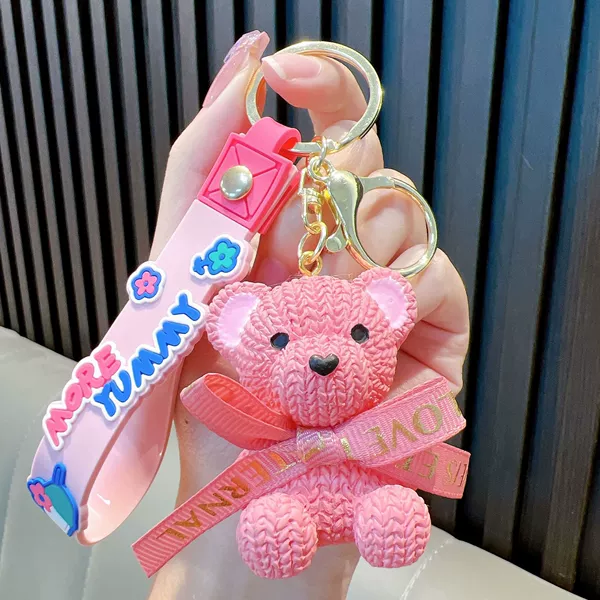 Resin yarn bear-pink