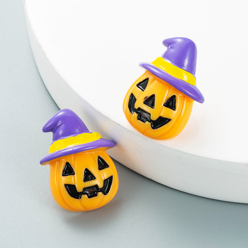 Pendientes De Cabeza De Calabaza De Halloween Con Forma De Fantasma Al Por Mayor Nihaojewelry display picture 5