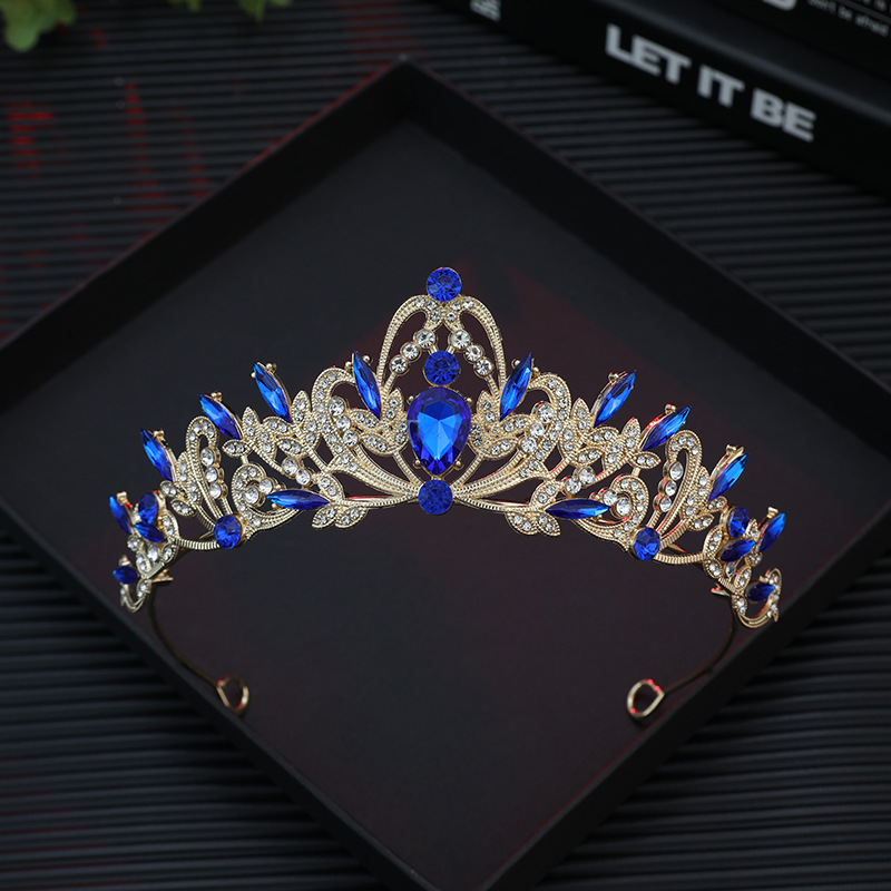 Europa y Estados Unidos novia corona corona oro negro retró broche de cabello accesorios de cumpleaños de boda corona de Halloween al por mayor